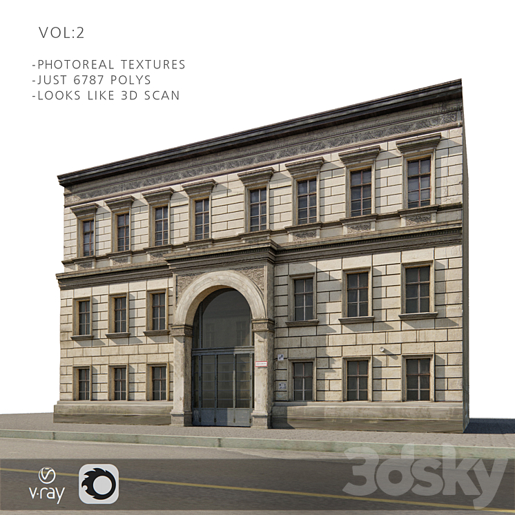 Fotorealny facade for bekgraund vol: 2 3DS Max - thumbnail 1