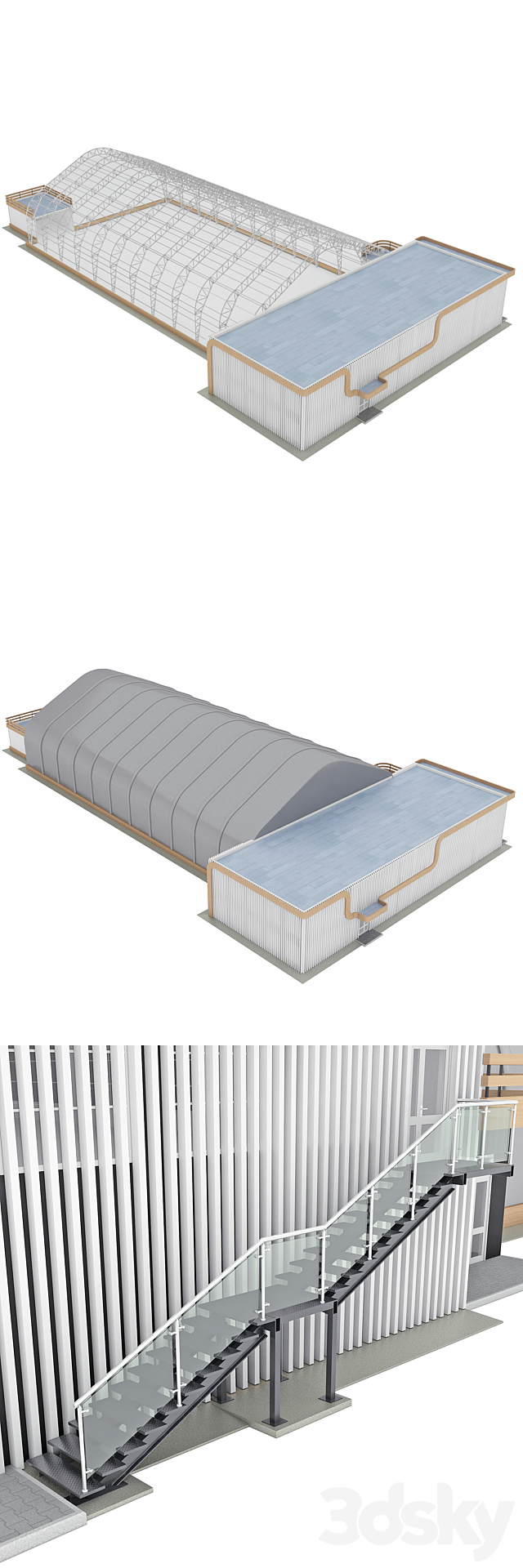 Frame – awning hangar and AHB 3DS Max Model - thumbnail 3