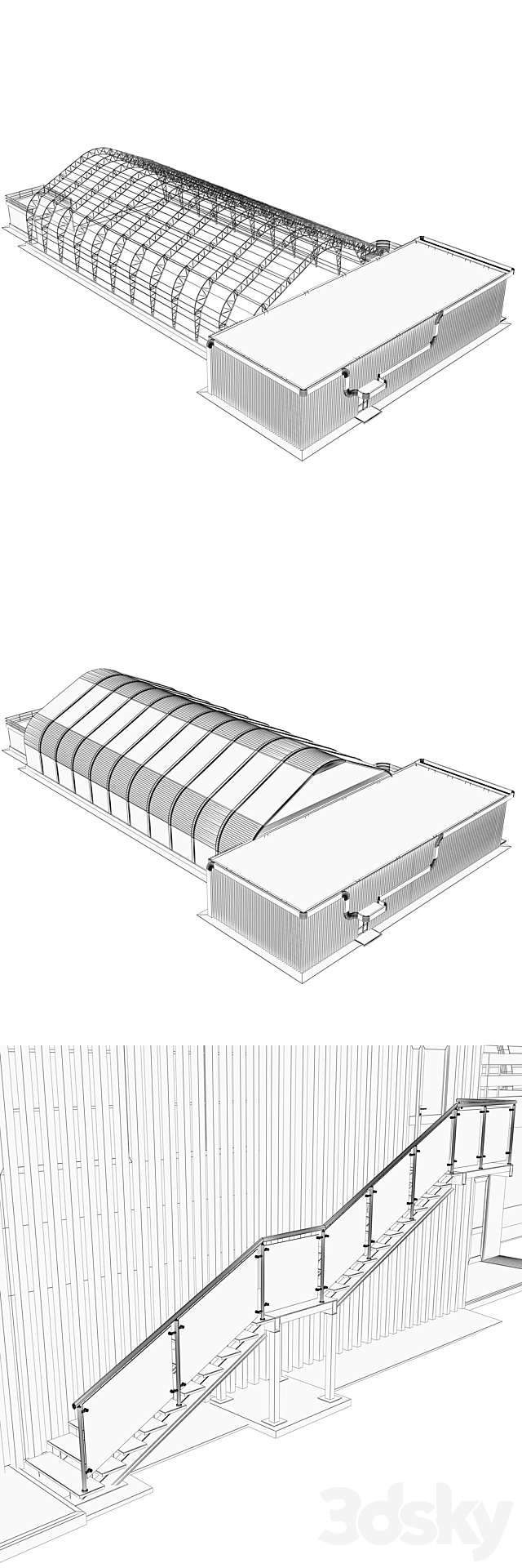 Frame – awning hangar and AHB 3DS Max Model - thumbnail 4