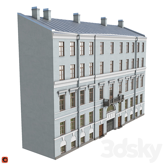 Front of the house on the Fontanka 3ds Max - thumbnail 1