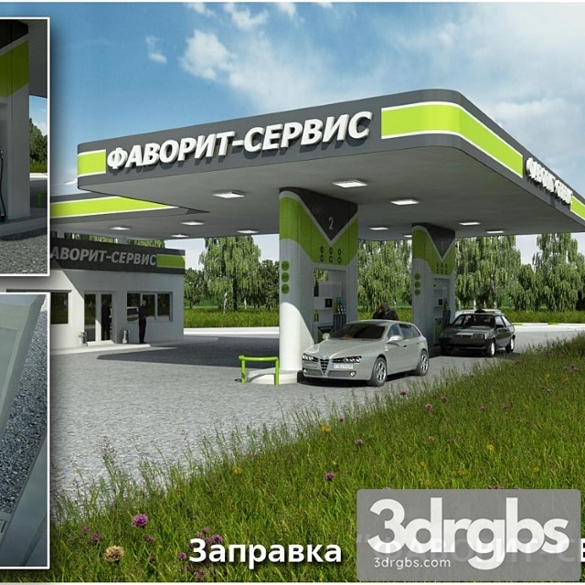 Gas Station 3dsmax Download - thumbnail 1