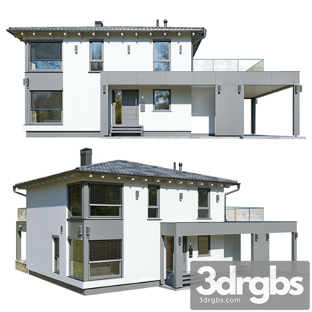 German House 2 1 3dsmax Download - thumbnail 1