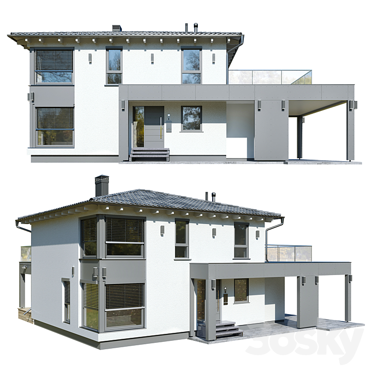 German house 2 3DS Max - thumbnail 1