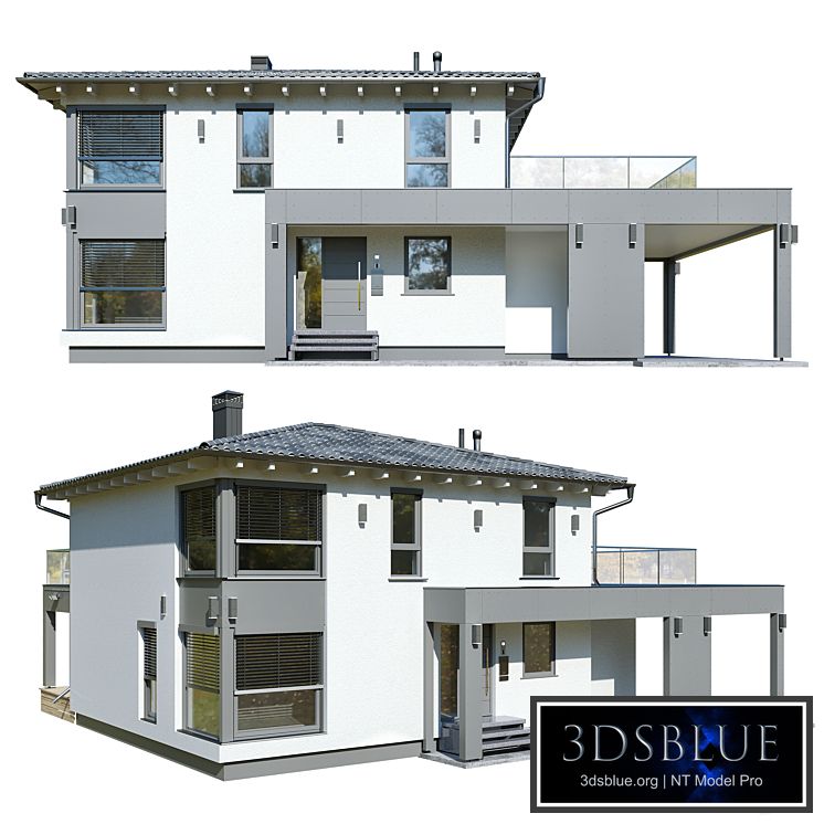 German house 2 3DS Max - thumbnail 3