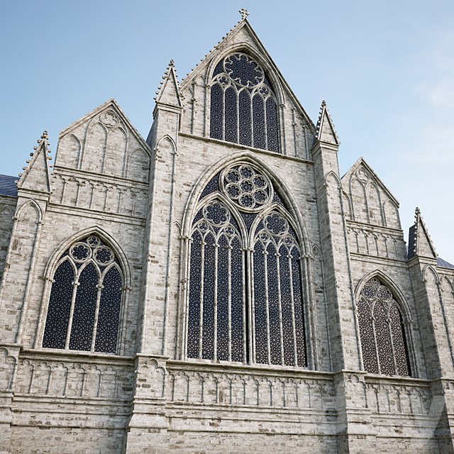 Gothic facade 3ds Max - thumbnail 2