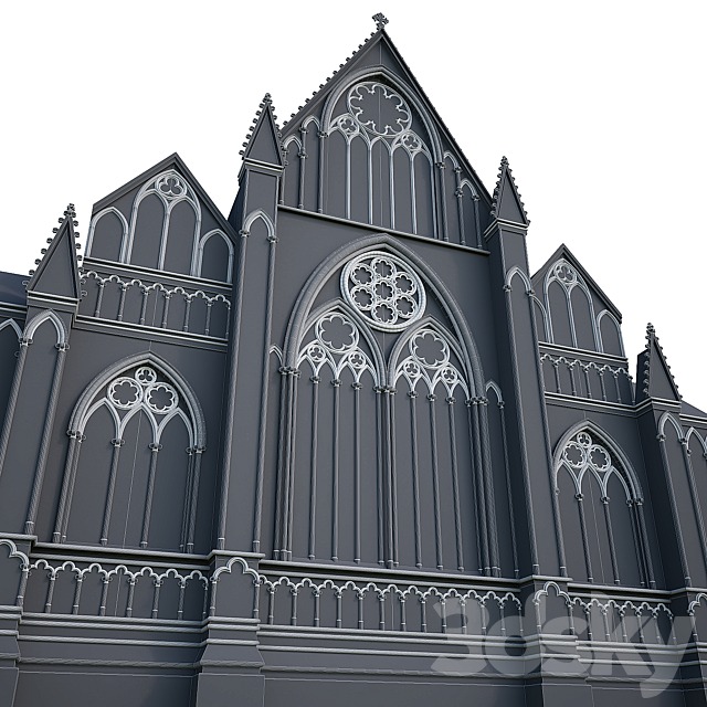 Gothic facade 3ds Max - thumbnail 3