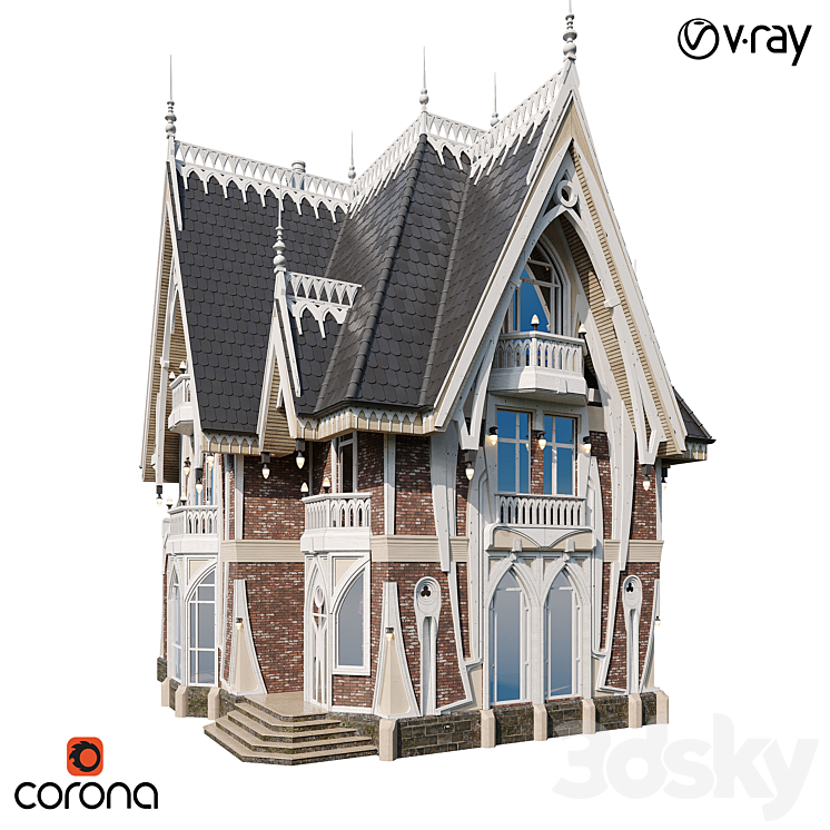 Gothic house 3DS Max - thumbnail 1