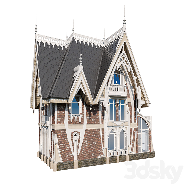 Gothic house 3DS Max - thumbnail 2