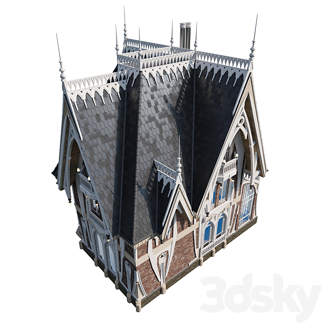 Gothic house 3DS Max Model - thumbnail 5