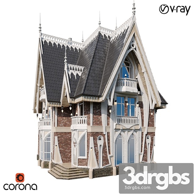 Gothic House 3dsmax Download - thumbnail 1