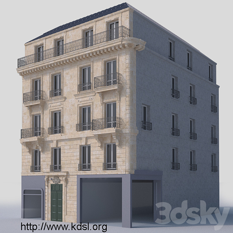 Haussmanian parisian building 3DS Max - thumbnail 1