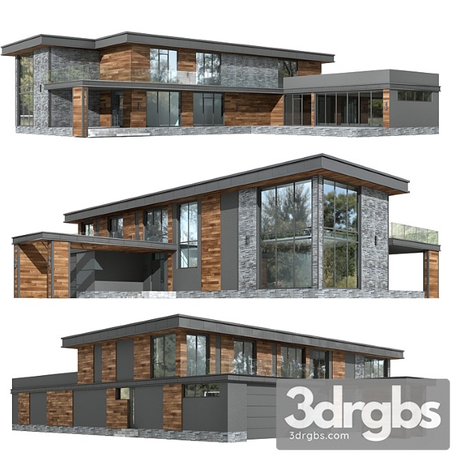 House in the wright style 3dsmax Download - thumbnail 1