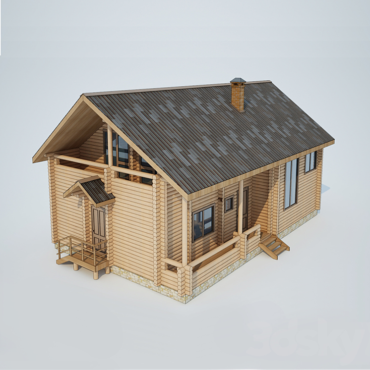 House log 3DS Max - thumbnail 2