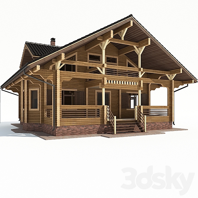 House. Timber. 3ds Max - thumbnail 1