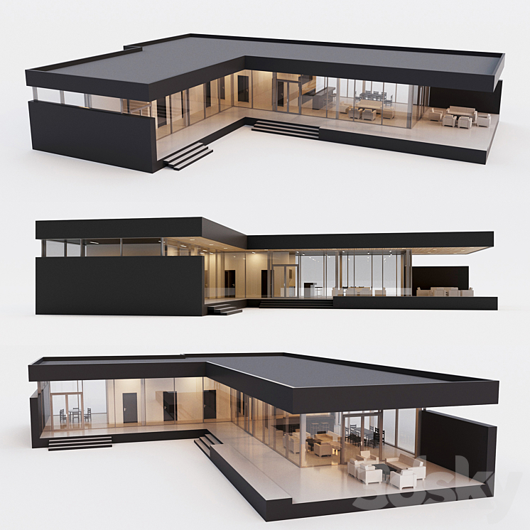 House. Villa. 2 3DS Max - thumbnail 1