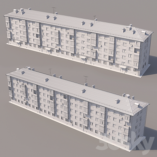 Khrushchev red brick 3DSMax File - thumbnail 5