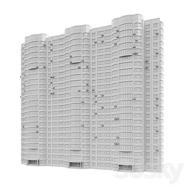 Kope M Parus 3 sections 23 floors 3DS Max Model - thumbnail 6