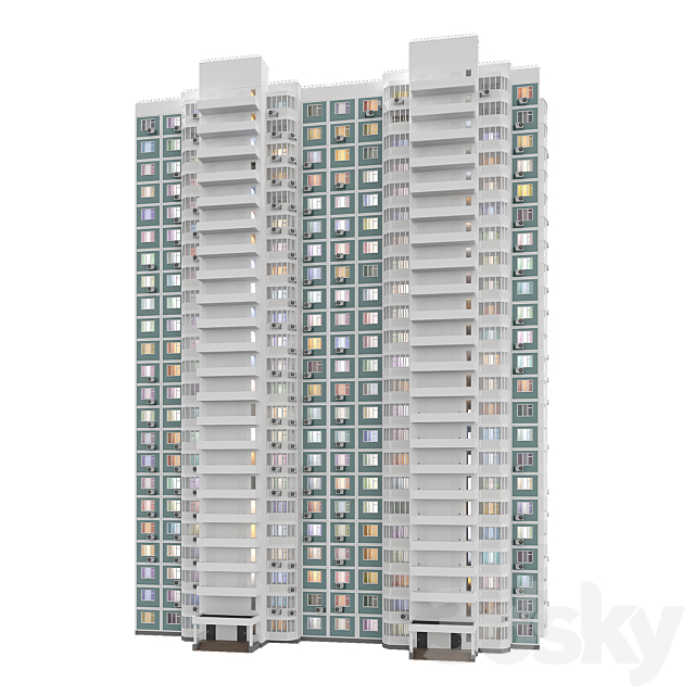 KOPE M sail 2 sections 23 floors 3DS Max Model - thumbnail 3