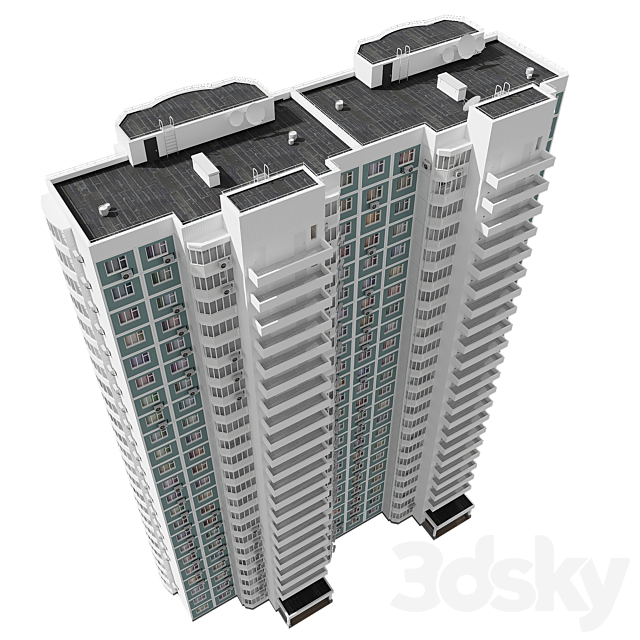 KOPE M sail 2 sections 23 floors 3DS Max Model - thumbnail 4