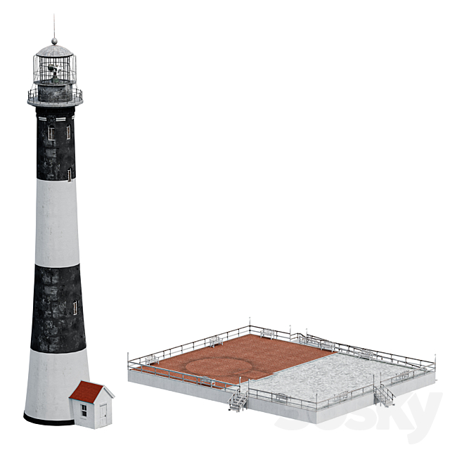 Lighthouse-FireIsland Lighthouse. 3DS Max Model - thumbnail 5