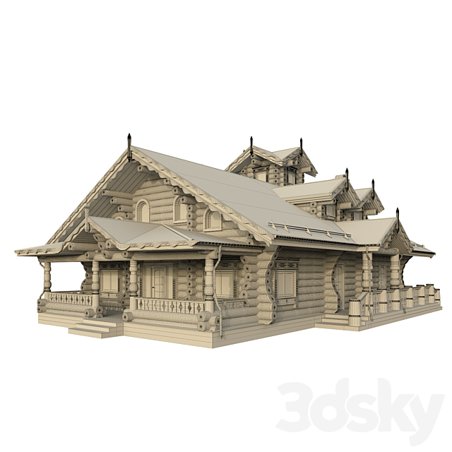 Log cabin chalet Corona 3DSMax File - thumbnail 2