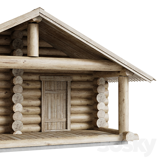 log house 3DS Max Model - thumbnail 2