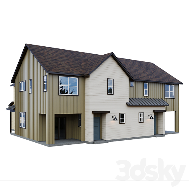 Low Poly American House 10 3ds Max - thumbnail 2