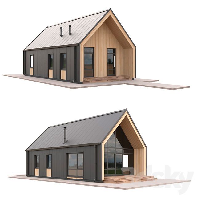 Low Poly Houses Set 04 3DS Max Model - thumbnail 2