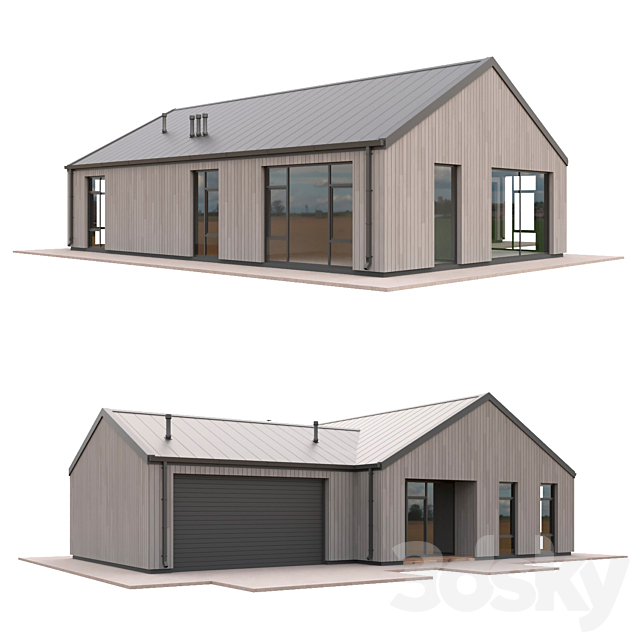 Low Poly Houses Set 04 3DS Max Model - thumbnail 4