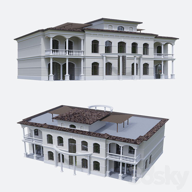 Mediterranean Villa 3DS Max - thumbnail 1