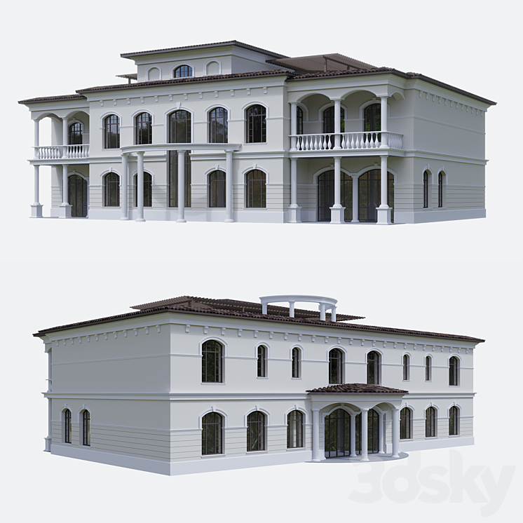 Mediterranean Villa 3DS Max - thumbnail 2