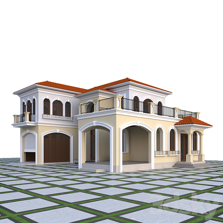 Mediterranean villa 3DS Max - thumbnail 1