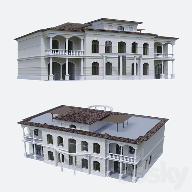 Mediterranean Villa 3DSMax File - thumbnail 1