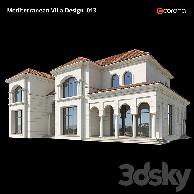 Mediterranean Villa Design 013 3DS Max Model - thumbnail 2