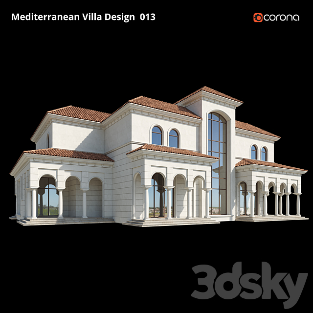 Mediterranean Villa Design 013 3DS Max Model - thumbnail 4