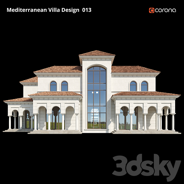 Mediterranean Villa Design 013 3DS Max Model - thumbnail 5