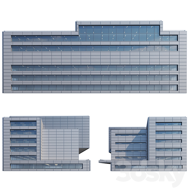 Modern building 0002 3ds Max - thumbnail 3