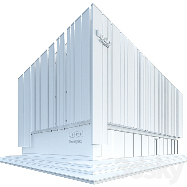 Modern Commercial Building No 2 3DS Max Model - thumbnail 5