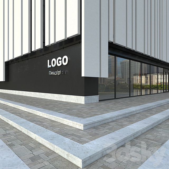 Modern Commercial Building No 2 3DS Max Model - thumbnail 6