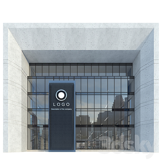 Modern Commercial Building No1 3DS Max Model - thumbnail 4