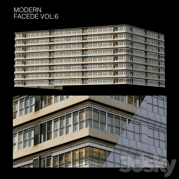 Modern facade_vol6 3DS Max - thumbnail 1