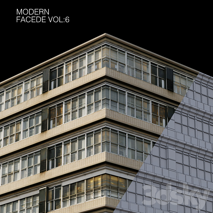 Modern facade_vol6 3DS Max - thumbnail 2