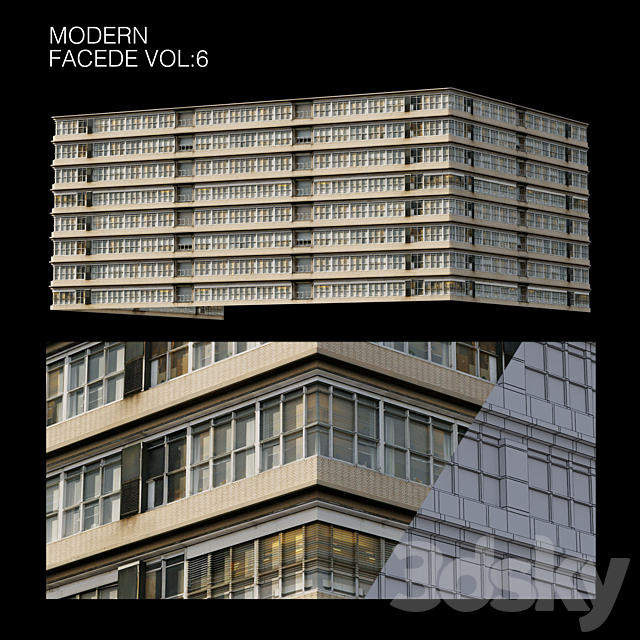 Modern facade_vol6 3DSMax File - thumbnail 1