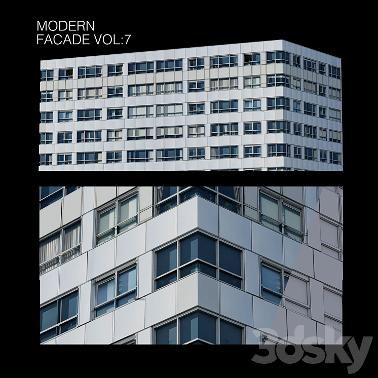 Modern facade_vol7 3DS Max - thumbnail 1