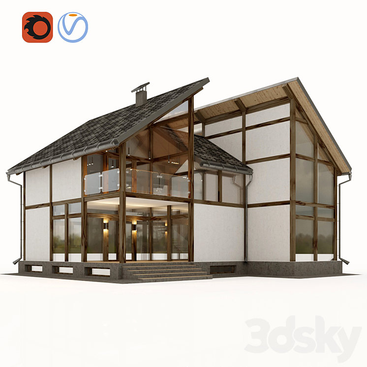 Modern fachwerk 3DS Max - thumbnail 1