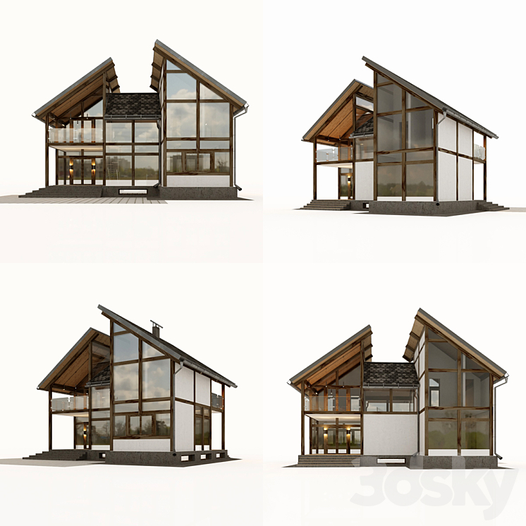 Modern fachwerk 3DS Max - thumbnail 2