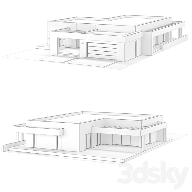 Modern House 003 3DS Max Model - thumbnail 2