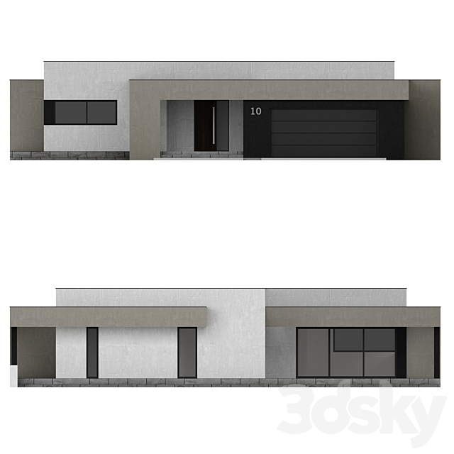 Modern House 003 3DS Max Model - thumbnail 3