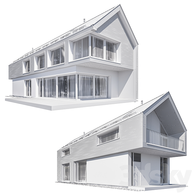 Modern house 02 3DS Max Model - thumbnail 5