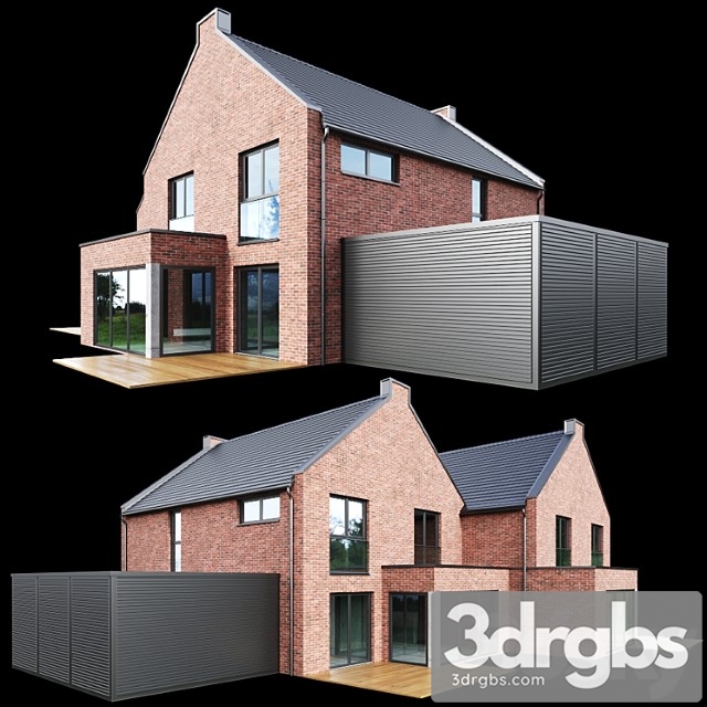 Modern house 02 3dsmax Download - thumbnail 1